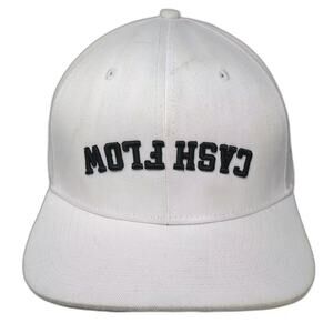 CapAmerica Cash Flow Snapback Hat White Black One Size Flat Brim Embroidered